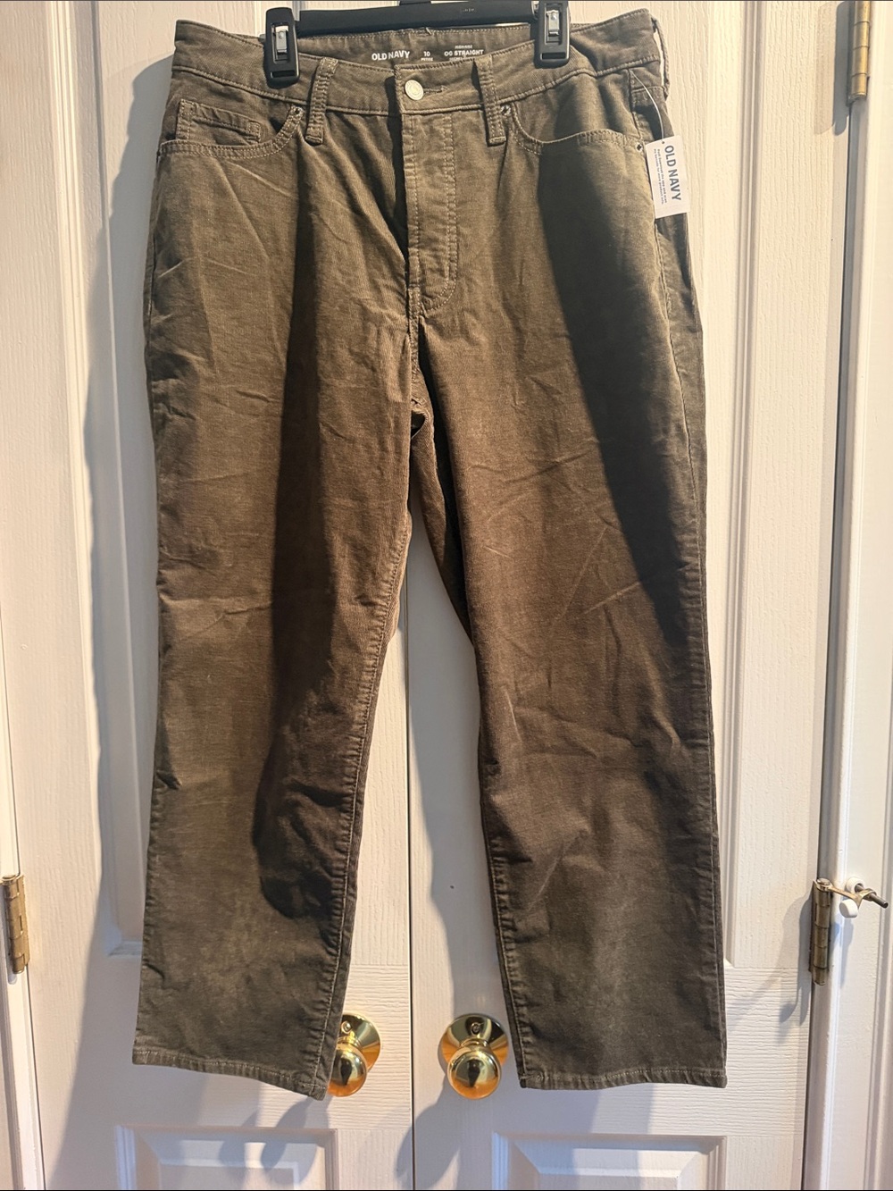Old Navy Women's Olive Corduroy Straight Pants